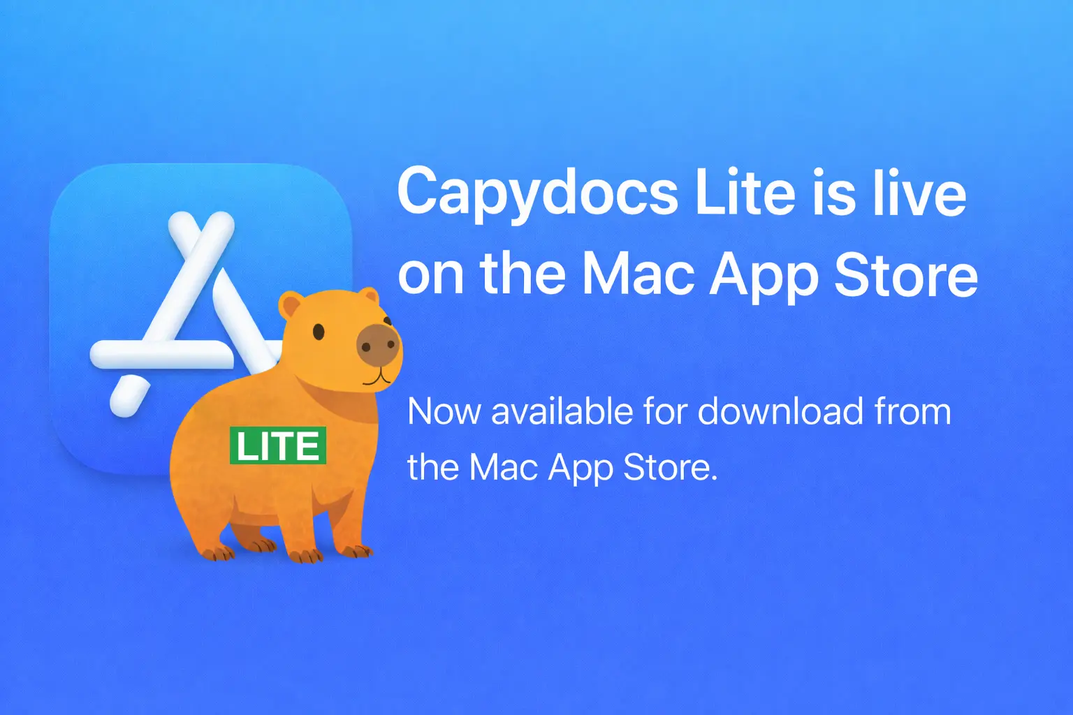 Capydocs Lite is live on the Mac App Store